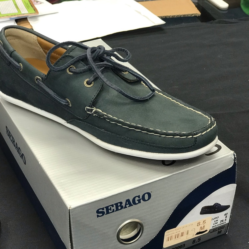 New sebago leather upper in original box